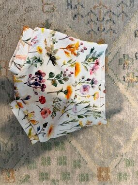 High rise White Floral Print Kids Bottoms with matching bow